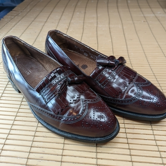 Bostonian USA Made Burgundy Leather Kilt Tassel Slip On Loafers Shoes Men\'s 11D main image 4